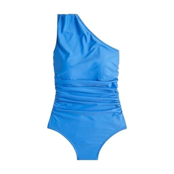 J. Crew Plus Size Ruched One Shoulder One Piece Swimsuit sz 18 NWT Sail - Picture 3 of 13